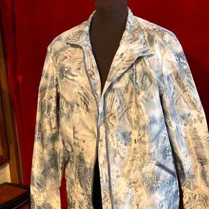 Zynergy by Chico's jacket, with shades of grey print, L/XL